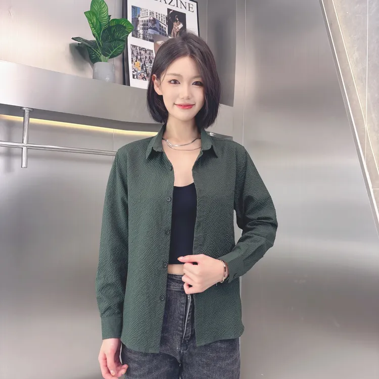 森铂休闲秋季男士新款衬衫长袖时尚轻薄纯色简约休闲通勤衬衣1809