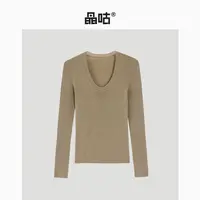 【晶咕&泡芙妈】鹅蛋领全羊毛质感打底百搭针织衫