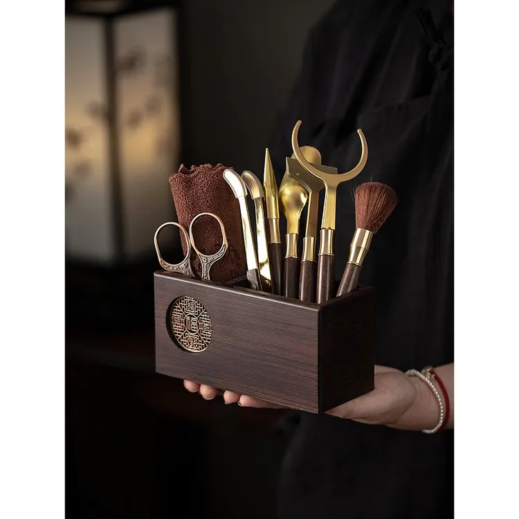 茶道六君子家用功夫茶具配件茶剪茶夹新中式简约茶桌泡茶工具