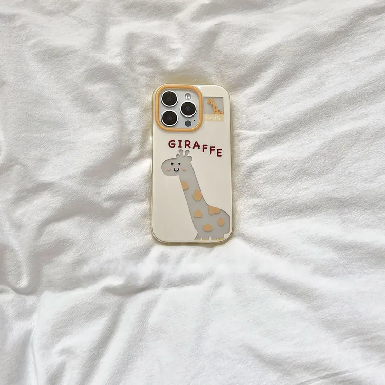 可爱英文小鹿适用iPhone17Pro新款16大孔手机壳15苹果14透明13/12