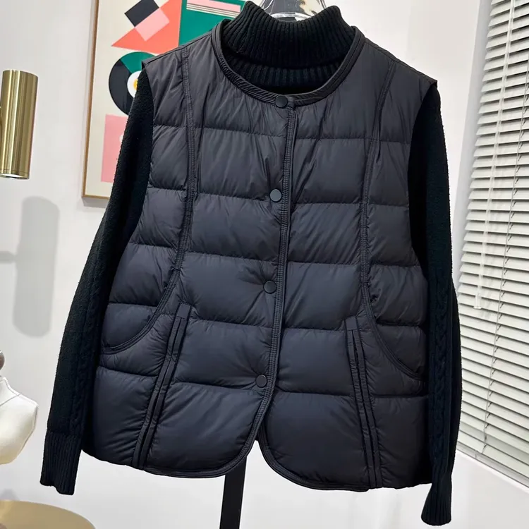 简约轻薄马甲女2025年新款圆领小个子显瘦保暖加厚背心马夹短外套