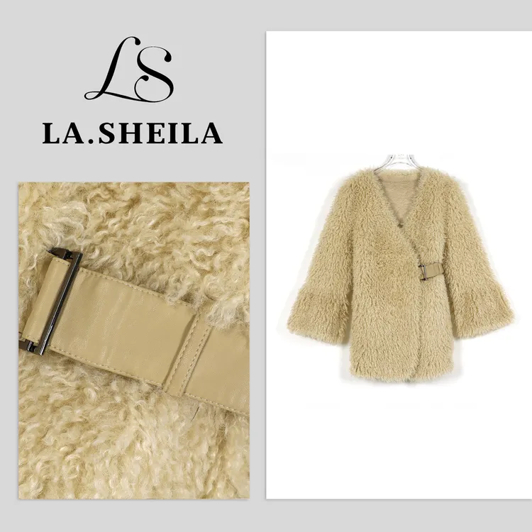 LA.Sheila“伊丽莎白”中长款拼皮泰迪绒外套253-WT/0903-8771