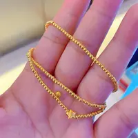 足金五角星三圈手串