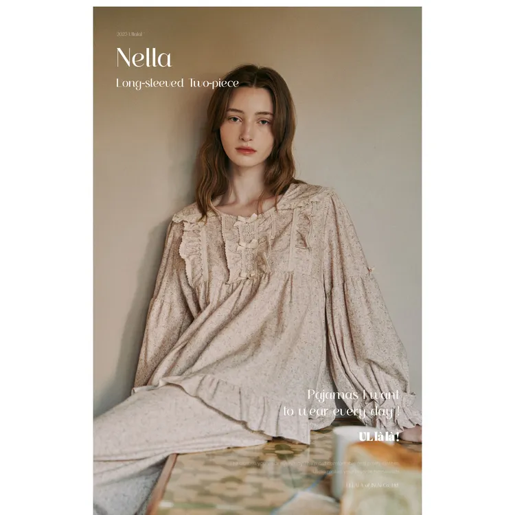 Ullala乌拉拉韩国品牌正品睡衣，秋冬季新款碎花套头25244