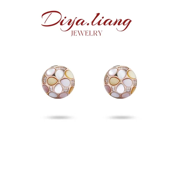 925银耳饰 梁雅帝七夕专属【天山雪池】三色蜂窝轻奢气质纯银耳饰