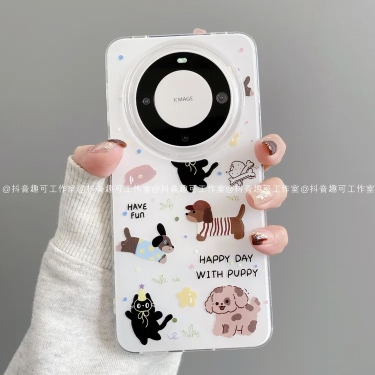 IMD奶油适用华为mate70pro/60/50/40/30苹果17promax手机壳黑猫狗