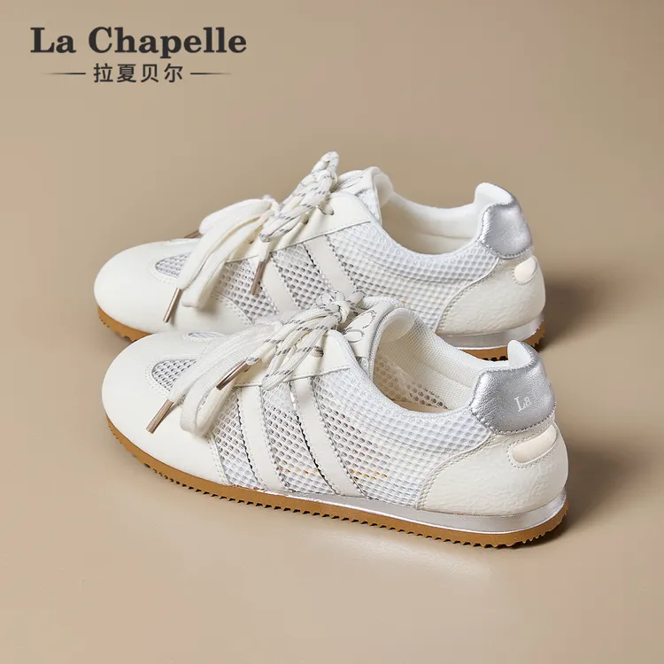 拉夏贝尔休闲德训鞋女鞋夏季新款网面透气小众百搭时尚爆款运动鞋