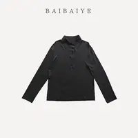 经典纯色翻领长袖T【BAIBAIYE】Z25FE153