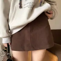【灯芯绒短裙】虎皮卷秋冬百搭灯芯绒A字短裙#K25912