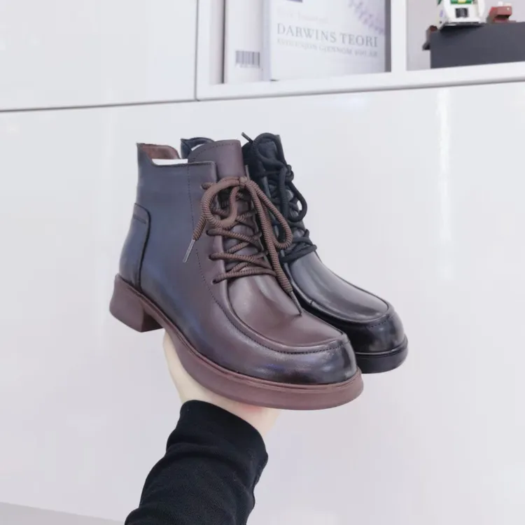 6689牛皮软底加绒马丁靴