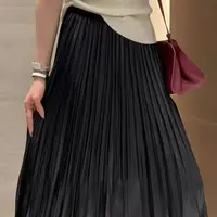 南油朱朱百褶黑色裙00150