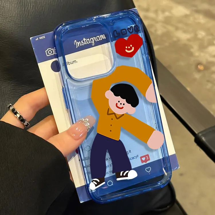 比心情侣适用iPhone16苹果14_15PROMAX软胶13手机壳12情侣11卡通X