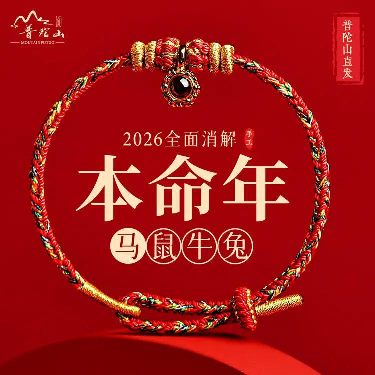 2026本命年红绳手链属马本命佛编织绳女手绳马年太岁护身符男饰品
