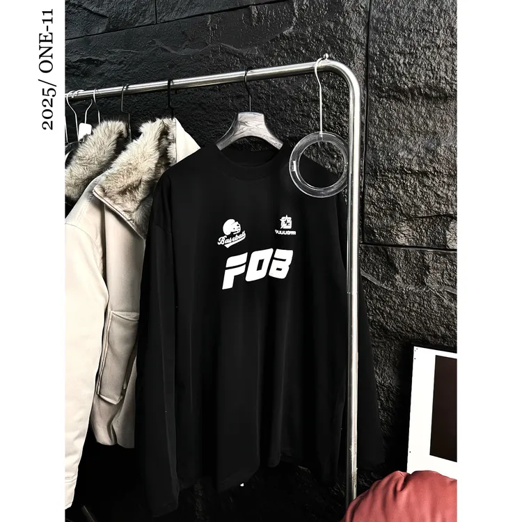 松弛感慵懒重磅潮牌宽松长袖T恤秋冬休闲印花男生体恤防晒打底t恤