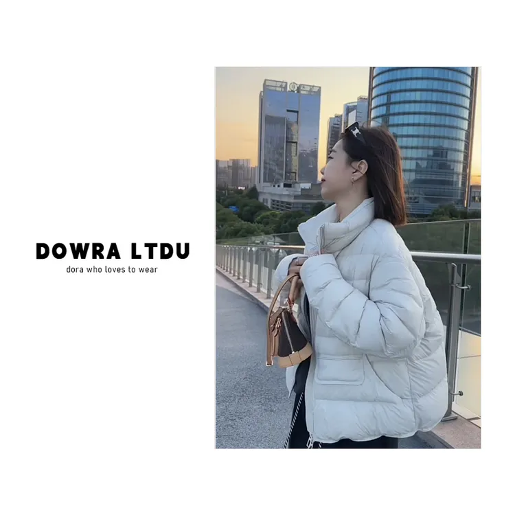 朵拉【冬日街灯】2025年冬季新款高领纯色白鸭羽绒服外套女354-5258