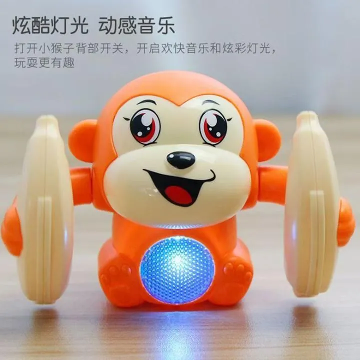 电动翻跟头小猴子婴儿早教益智练习抬头学爬练习抬头宝宝早教玩具