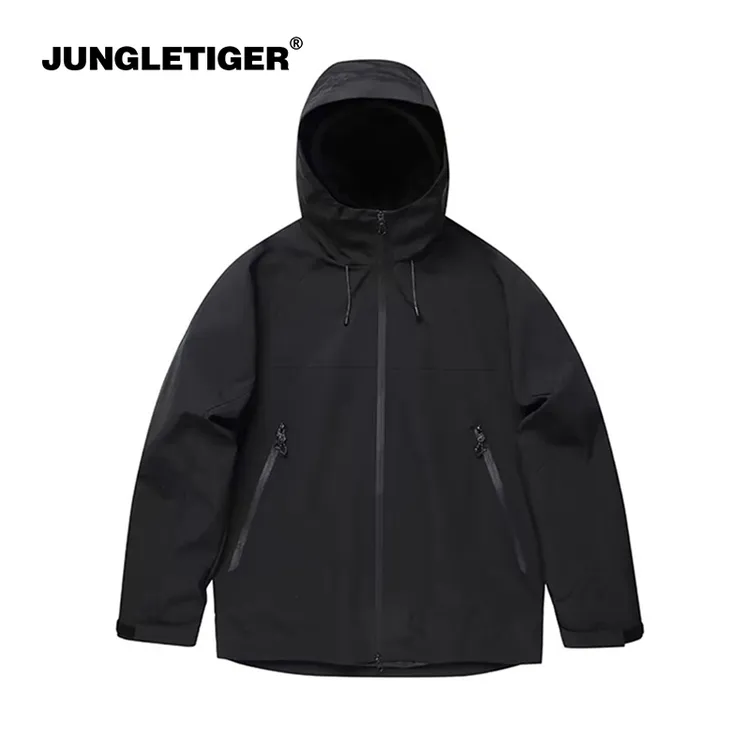 丛林老虎三防城市户外冲锋衣男女潮牌运动可调节抽绳撞色夹克外套