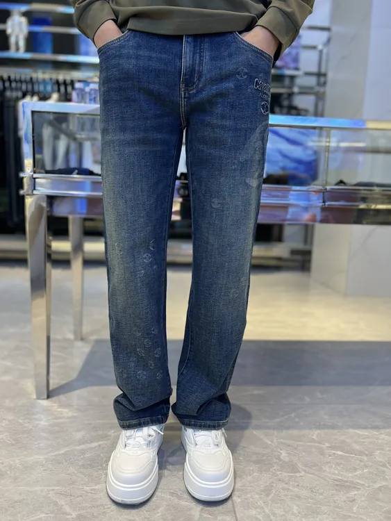 CAVALLI CLASS卡沃利秋冬新款高端轻奢微阔直筒牛仔裤