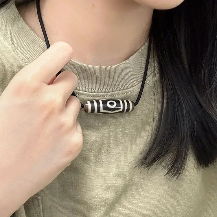 民族风藏式天珠项链锁骨链女小众设计情侣新中式复古简约锁骨链