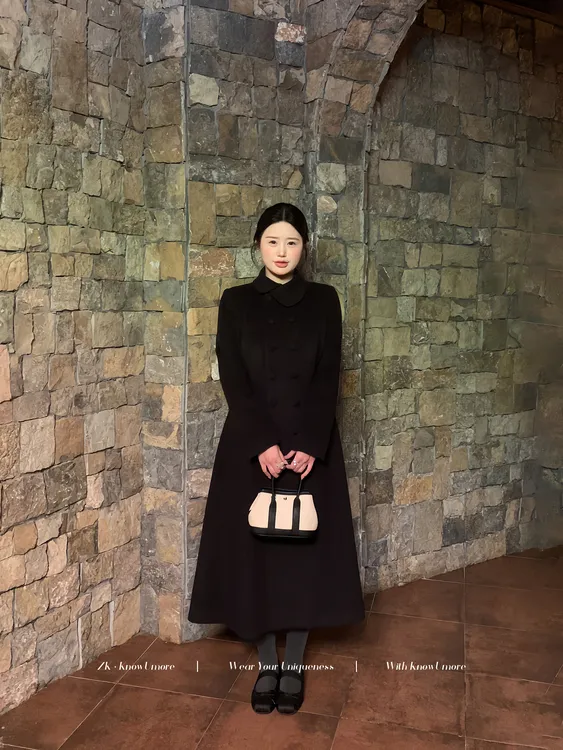 知葵微胖定制【奥黛丽】冬季韩系气质不规则立领高克重毛呢外套3871