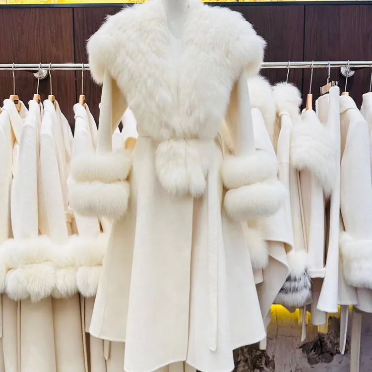 修身长款双面呢外套女高级感千金风领设计