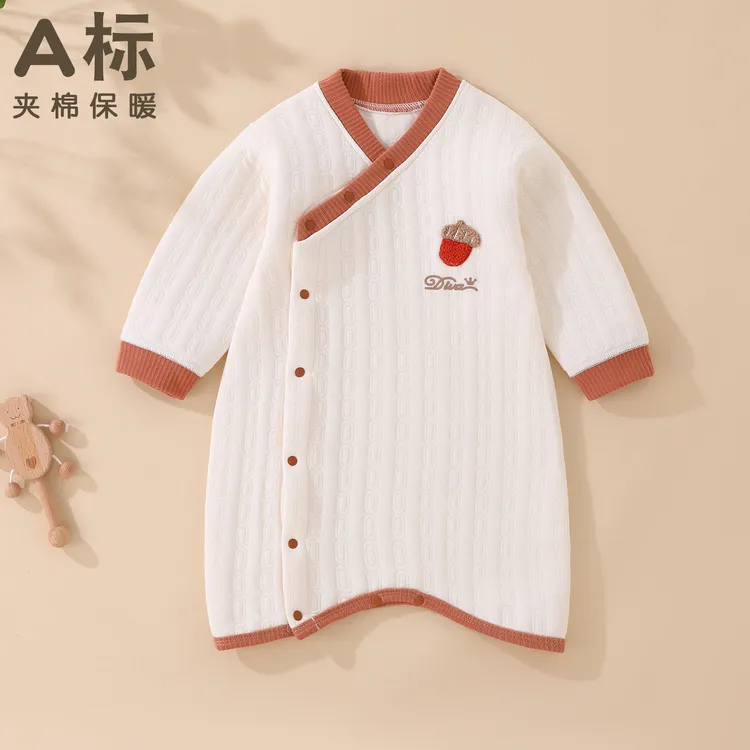 秋冬夹棉婴儿睡袋儿童冬季防踢被保暖睡衣男女宝宝连体衣纯棉睡袍