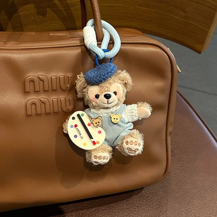 可爱小画家达菲小熊钥匙扣挂件可爱墨镜玫玫女生情侣包包挂件礼物