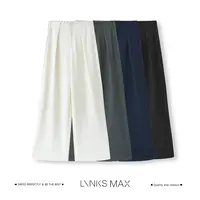 Links Max【可可专属】极简微量天丝羊毛高腰垂感阔腿休闲裤43002