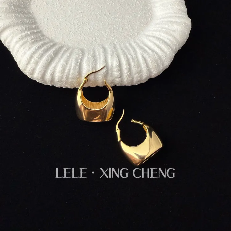 铜合金耳饰 欧美风个性极简包包耳钉
