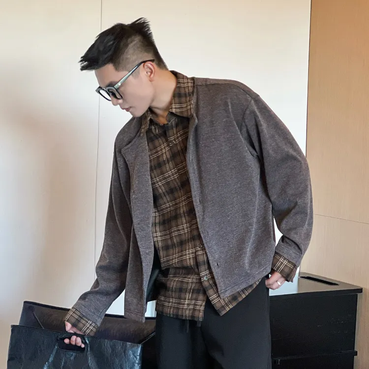 NO22WEAR【伦敦下午茶】老钱风假两件衬衫针织外套男士秋季小众设计