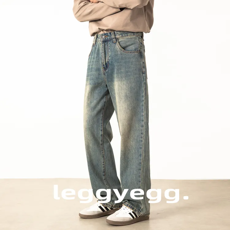 美式复古牛仔裤男直筒宽松潮牌水洗休闲百搭痞帅裤子2025新款秋季