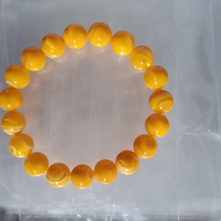 非金属仿珍珠手链 非金属时尚百搭手串黄色