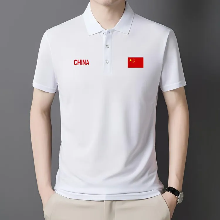 短袖夏季Polo衫冰藻泥男士polo衫修身polo机能风日系