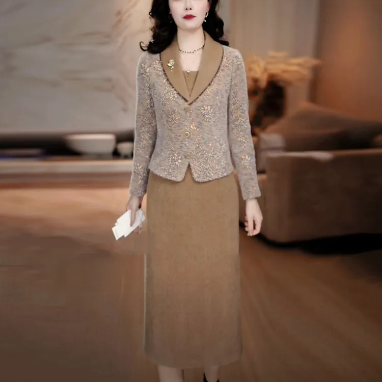 轻奢高贵气质裙子女装冬季新款2025爆款高级感洋气显瘦打底连衣裙