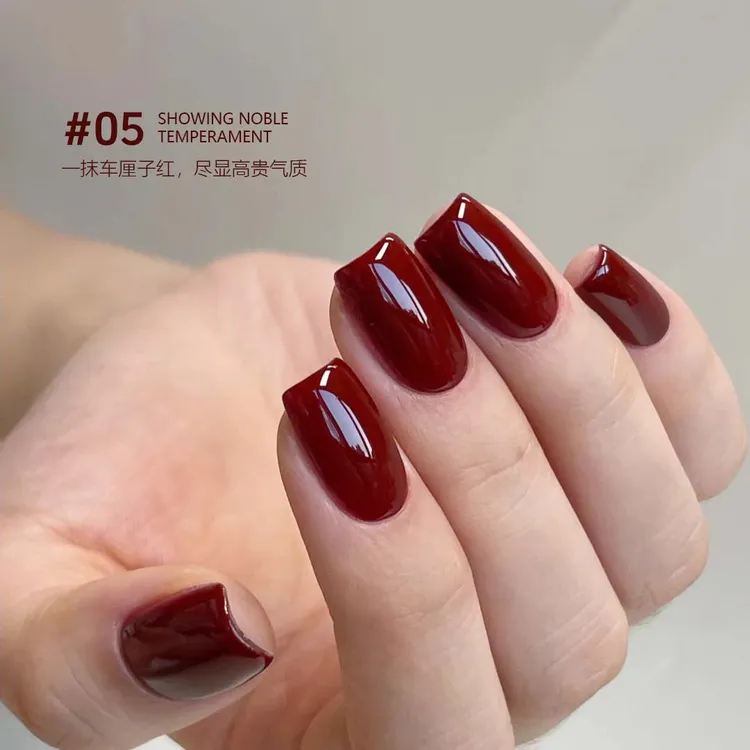 希格尼6色红色甲油胶经典车厘子红显白深酒红冰透红色气质美甲胶