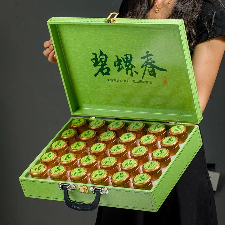皮箱礼盒装碧螺春500克豆香浓郁明前头中秋送礼茶叶礼盒装