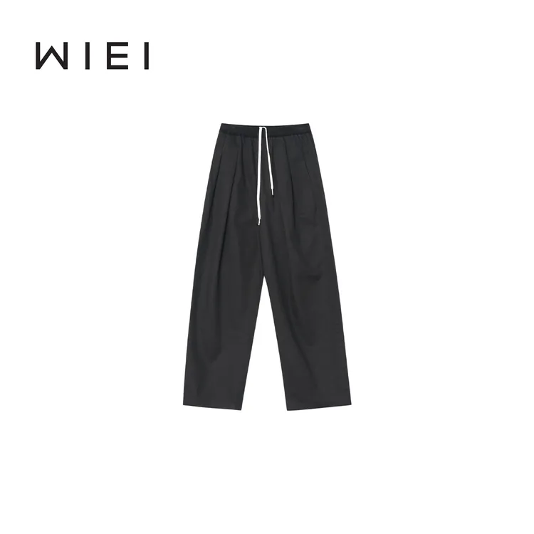 《WI EI》马拉拉 100棉*洋气时髦 挺阔感 系带 直筒休闲长裤 5V019