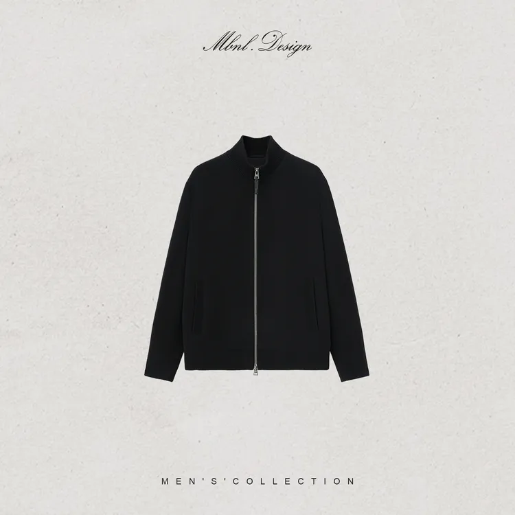 MBNL-F「Splicing」秦磊男装90鹅绒绵羊毛混纺立领夹克LL-WYR7015