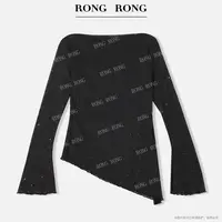 溶溶【碎星光芒】RONRGONG 一字领亮丝不规则斜下摆上衣ZGC6J1569