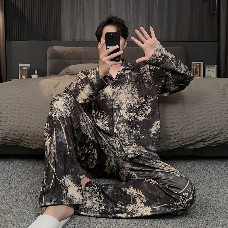 2025新款德绒男士睡衣秋冬季锁温保暖可外穿大码家居服男冬款套装