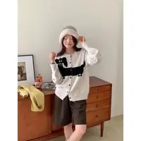韩系圆领腊肠狗刺绣针织开衫女2025秋冬新款宽松百搭气质毛衣外套