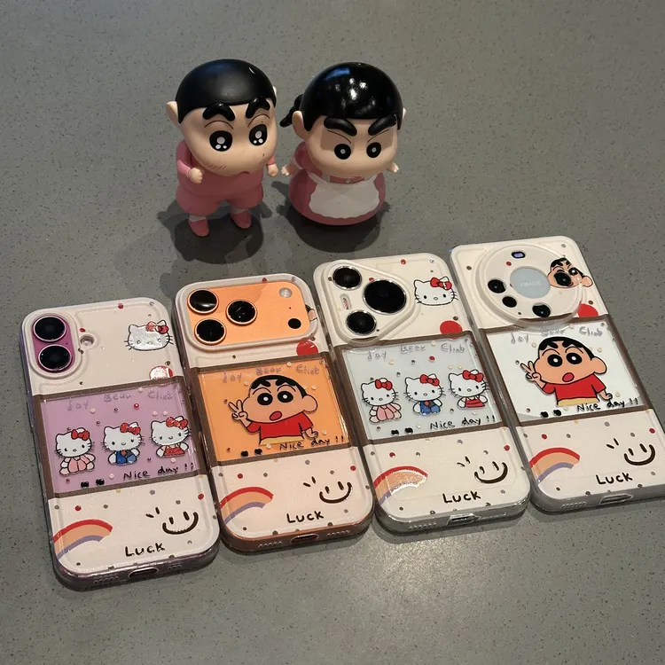 欧克里里方框笑脸kt小新适用iPhone17/16手机壳华为vivo小米oppo