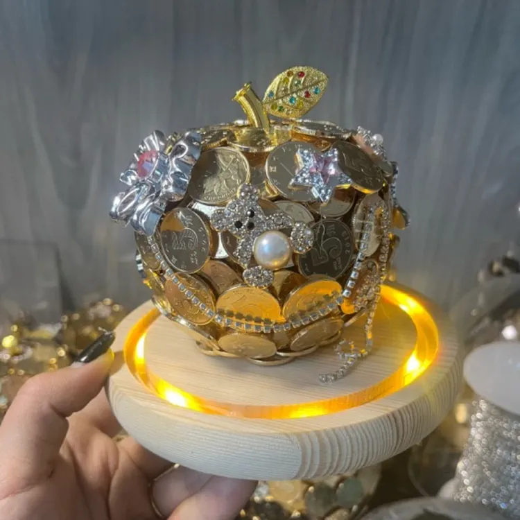 平安夜硬币苹果成品全套金色平安果圣诞节礼物