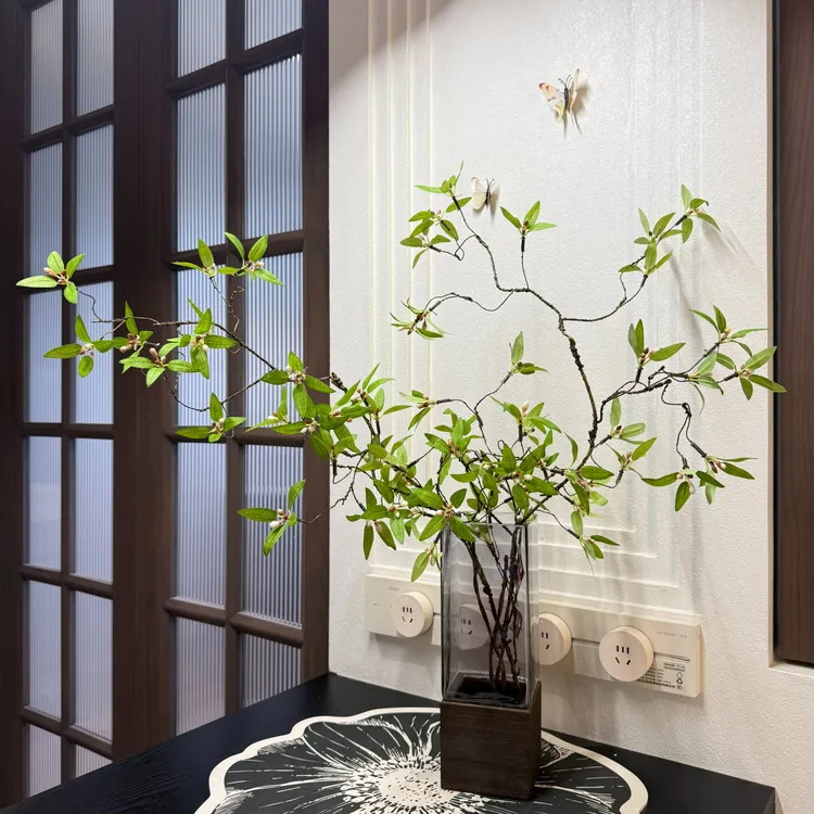 掬涵【推荐】仿真藤蔓石榴枝新中式客厅餐厅桌面装饰插花高端仿真花