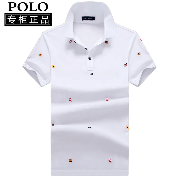 外贸男装短袖翻领T恤宽松型潮流夏季刺绣保罗大码宽松POLO衫