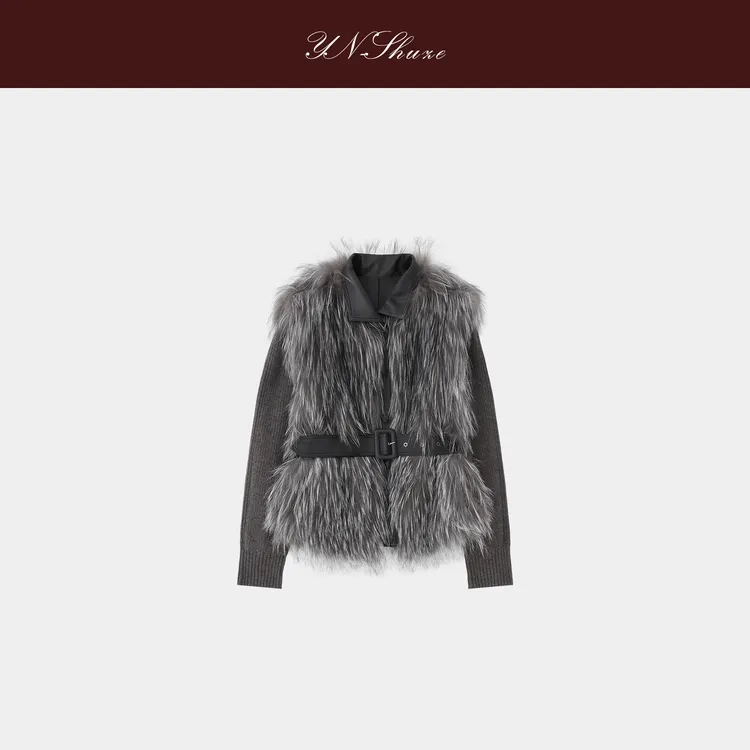 YN-SHUZE设计师定制狐狸毛皮草大衣外套SZ-YNB-6625