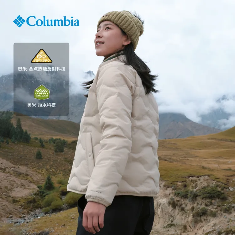 哥伦比亚户外25秋冬女子金点拒水鹅绒700蓬鹅绒排骨羽绒服XR8704