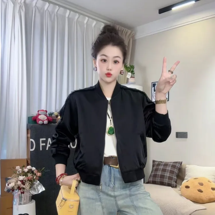 秋季2025年新款流苏女短款外套上衣棒球服夹克长袖女