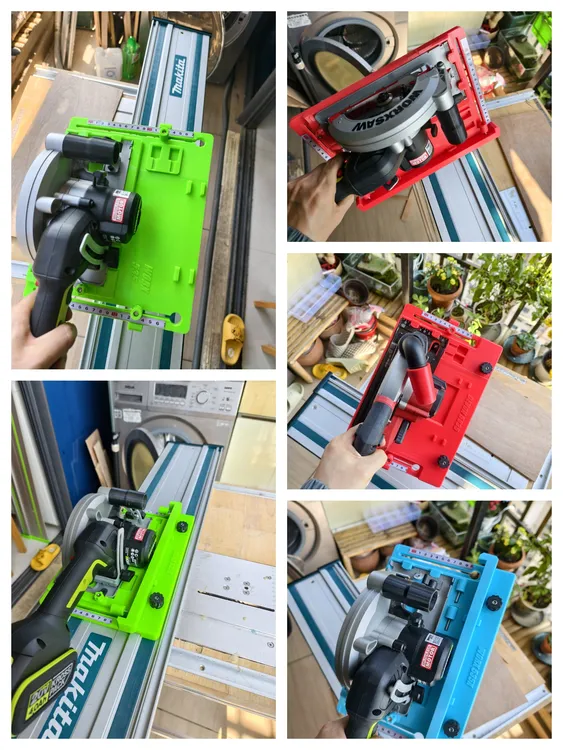 3D打印定制各品牌圆锯带靠山轨道两用底板