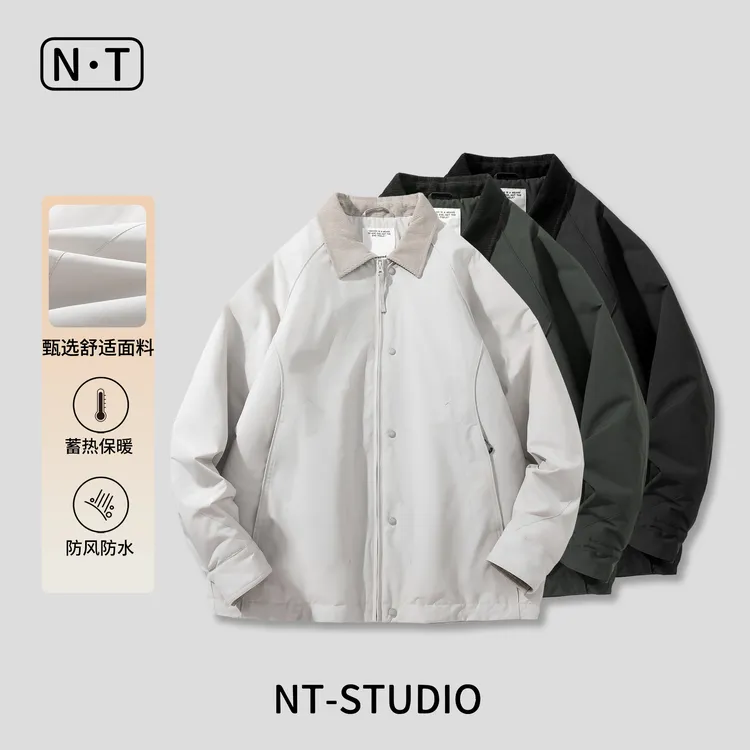 NTDG-ONE冬季设计感翻领棉衣复古灯芯绒领时尚F8外套DC9919